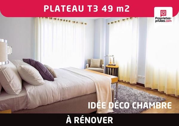 Plateau appartement 3 pièces 49 m2 à rénover - Amiens Saint- Maurice