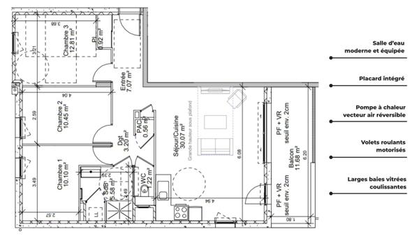 Appartement à vendre 4 pièces 82 m² Vif