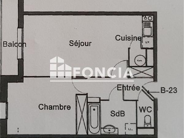 Location Appartement 2 pièces 48.2 m² - LE CLOS DU MARRONNIER - 56 B RUE DE LA BLANCHE PORTE - PORTE B23 Tourcoing 59200