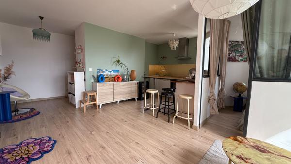 Appartement T2 Villeurbanne proche tête d'or, 40 m2, rénové, coup de coeur, séjour cuisine US équipée, terrasse