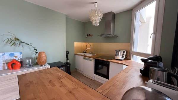 Appartement T2 Villeurbanne proche tête d'or, 40 m2, rénové, coup de coeur, séjour cuisine US équipée, terrasse