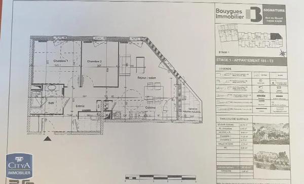 Appartement à louer 3 pièces 60.1m² Caen (14000)