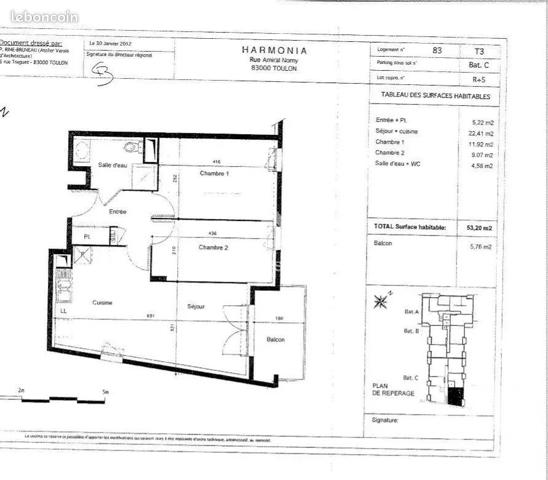 Appartement à vendre 3 pièces 55 m² Toulon