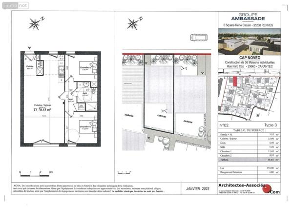 Maison à vendre à Carantec dans le Finistère (29660), ref : CAP NOVEO lot 2