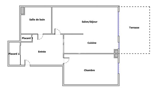 2 pièces avec grande terrasse