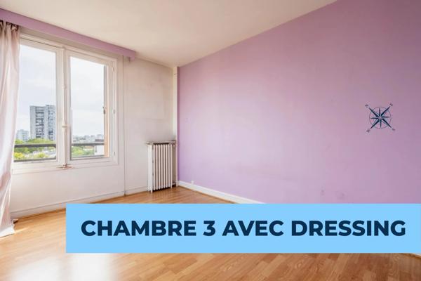 Grand 4 pièces familial de 93,39 m² – 3 chambres – 8e étage