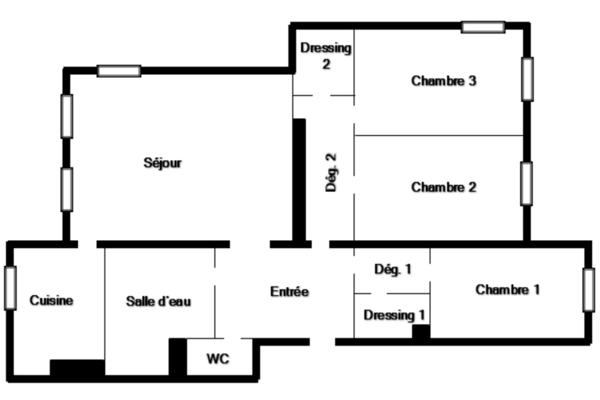 Grand 4 pièces familial de 93,39 m² – 3 chambres – 8e étage