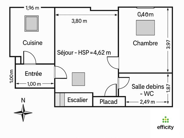 Appartement 3 pièces - 45 m²