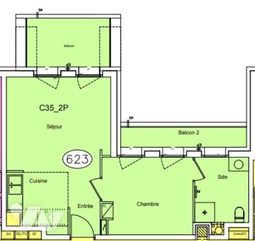 BOULOGNE - RIVES DE SEINE - APPARTEMENT 2 PIECES AVEC TERRASSE 10 M²