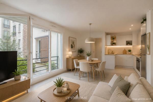 MAIRIE DES LILAS -  IMMEUBLE 2012 - APPARTEMENT 3 Pièces  2 Chambres - 53m²
