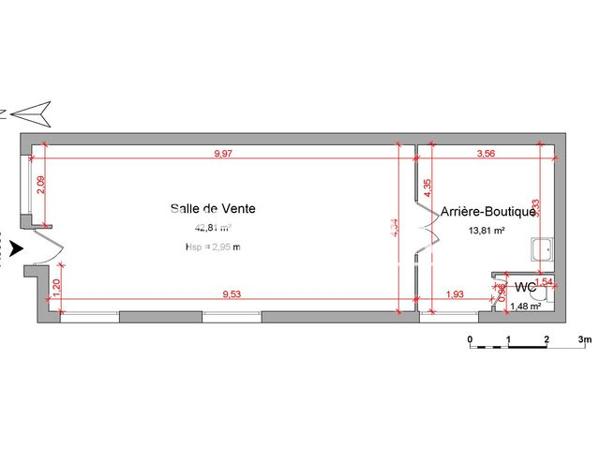 Location Local commercial 2 pièces 62 m² - CTRE CIAL DE LA CROIX VERTE 1 Saint Germain Les Corbeil 91250