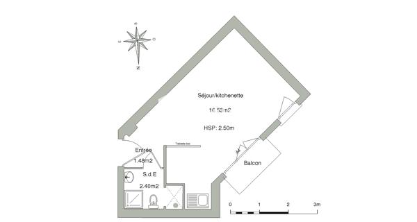 Location Studio 20.41 m² - Thiais 94320
