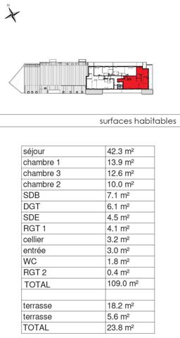 Appartement à NOTRE-DAME-DE-BONDEVILLE, 76960 - 4 pièces 109m²