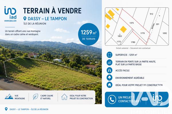 Terrain à vendre 1 259 m² Le Tampon