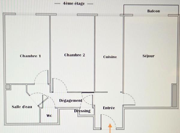 Appartement Chatillon 3 pièce(s) 56.60 m2