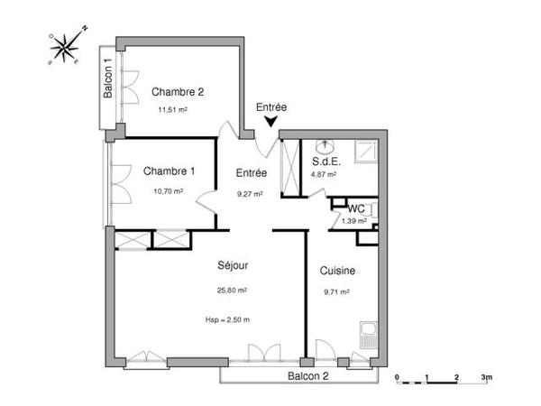 Location Appartement 4 pièces 73.3 m² - LES CHEVREFEUILLES Gien 45500