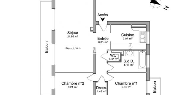 Location Appartement 3 pièces 64.45 m² - Laval 53000