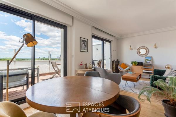 Dernier étage avec terrasse et vue sur le parc de la tête d’or