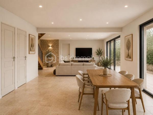 Dans un environnement paisible, au cœur d’un charmant hameau, découvrez cette authentique maison charentaise offrant environ 98 m² habitables, complétés par près de 100 m² attenants à aménager selon vos envies.

Implantée sur un superbe terrain arboré de 3 200 m² exposé plein sud, cette propriété séduira les amoureux de la pierre, de la nature et des projets offrant un véritable potentiel d’évolution.

🏡UN POTENTIEL RARE À EXPLOITER

La maison dispose actuellement de 98 m² habitables, comprenant 6 pièces dont 3 chambres, ainsi qu’un volume supplémentaire d’environ 100 m² à rénover et personnaliser.

Cette partie attenante bénéficie déjà de sa propre porte d’entrée, offrant de nombreuses possibilités :
création d’un logement indépendant, gîte, location saisonnière type Airbnb, espace professionnel ou agrandissement de la maison principale.

Le plancher est déjà en place dans cette partie, permettant de se projeter facilement dans un futur aménagement.

 🏡UNE MAISON QUI ASSOCIE CHARME & CONFORT
Façade en pierre pleine de caractère
Toiture en tuiles mécaniques refaite il y a environ 10 ans
Huisseries PVC double vitrage déjà installées
Vélux à l’étage avec stores électriques
Plomberie refaite à neuf
Électricité en grande partie reprise
Assainissement aux normes
Maison raccordée à la fibre

🌿 UN EXTÉRIEUR QUI INVITE À PROFITER DE LA NATURE

Le terrain de 3 200 m², arboré et exposé plein sud, offre un cadre particulièrement agréable avec une vue dégagée sur la campagne.

Vous profiterez notamment de :

🌿 Terrain arboré avec arbres fruitiers
🔥 Four à pain traditionnel
🚗 4 places de parking
☀️ Belle exposition plein sud
🌄 Vue dégagée et environnement naturel
🏡 Cadre calme et sans vis-à-vis immédiat
💡 LES + DE CETTE PROPRIÉTÉ

98 m² habitables + 100 m² de potentiel supplémentaire

Terrain de 3 200 m²

Possibilité de logement indépendant

Assainissement aux normes

Double vitrage, plomberie et électricité déjà en partie rénovés

Charme de la pierre associé aux équipements modernes

Commerces et établissements scolaires à seulement 4 km d'AUNAC et 6KM de MANSLE

❤️ UNE PROPRIÉTÉ AUX MULTIPLES PROJETS VOIR PHOTOS DE PROJECTION POUR AMENAGEMENT 

Que vous recherchiez une résidence principale familiale, une résidence secondaire, un projet de rénovation personnalisé ou un bien offrant un potentiel locatif, cette maison possède de nombreux atouts pour donner vie à vos projets.

Un bien plein de charme, au calme, avec de beaux volumes et surtout un potentiel d’aménagement exceptionnel.

📍 À découvrir sans tarder pour apprécier pleinement son environnement et ses possibilités.