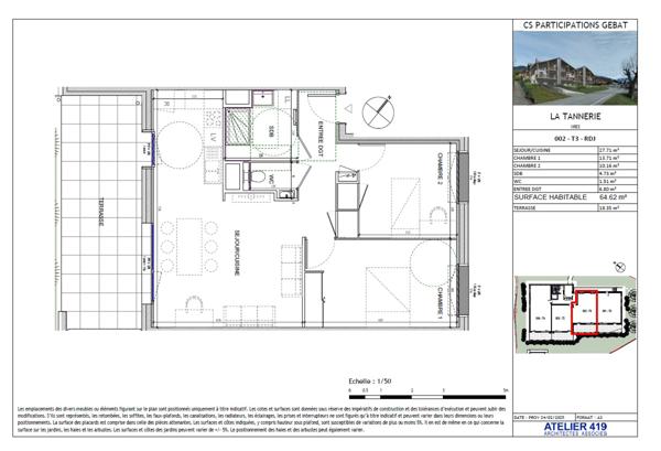 Séez (73700) APPARTEMENT T3 de 64m2