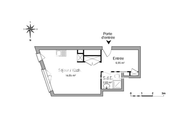 Location Studio 28 m² - 15 RUE GASTON DREYT Tarbes 65000