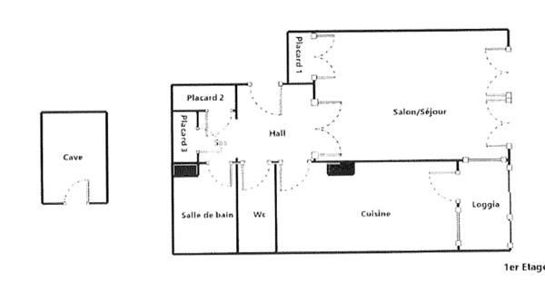 Location Studio 45.65 m² - Villars 42390