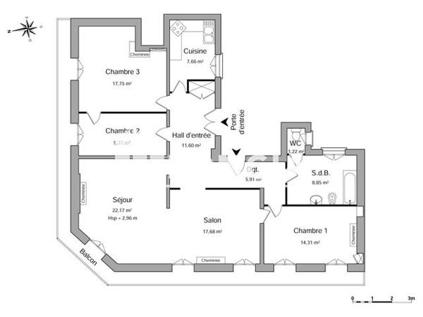 Location Appartement 5 pièces 113.92 m² - 21 RUE LENEPVEU Angers 49100