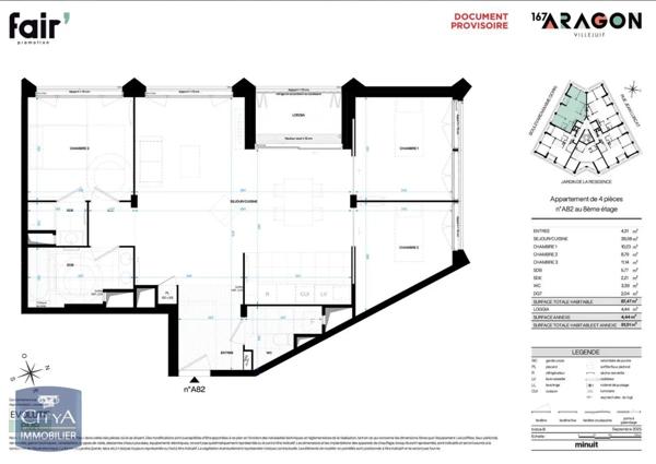 Appartement à vendre 4 pièces 87.47m²