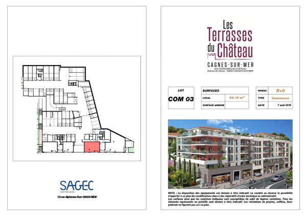 Local commercial Cagnes Sur Mer 2 pièce(s) 69 m2