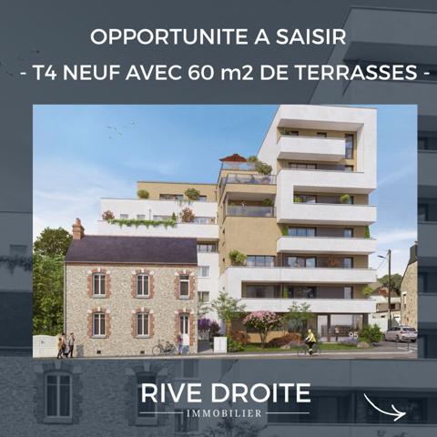 Rennes (35000) RENNES LANDRY - Rue de Chateaugiron - T4 avec 60 M2 de TERRASSES - GARAGE DOUBLE