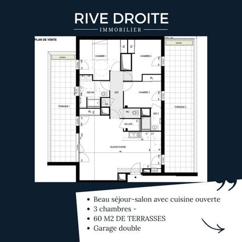 Rennes (35000) RENNES LANDRY - Rue de Chateaugiron - T4 avec 60 M2 de TERRASSES - GARAGE DOUBLE