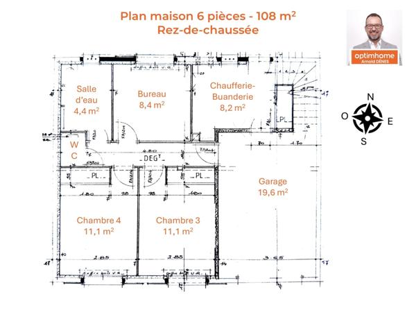 Maison à vendre 6 pièces, 5 chambres, jardin, toutes commodités à pied à 15 min de Rennes