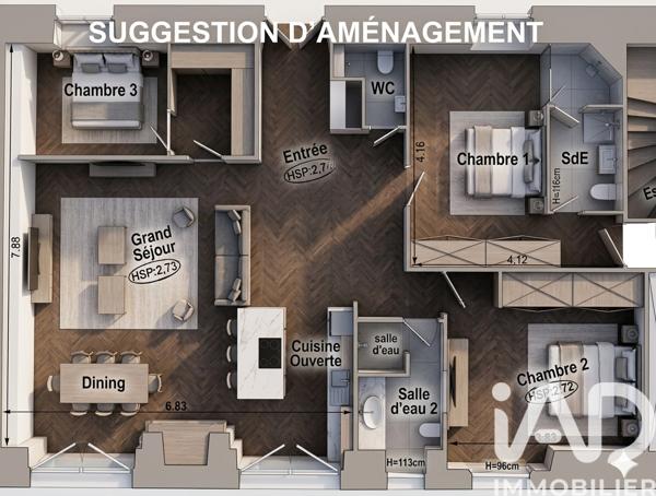 Appartement à vendre 4 pièces 93 m² Betton
