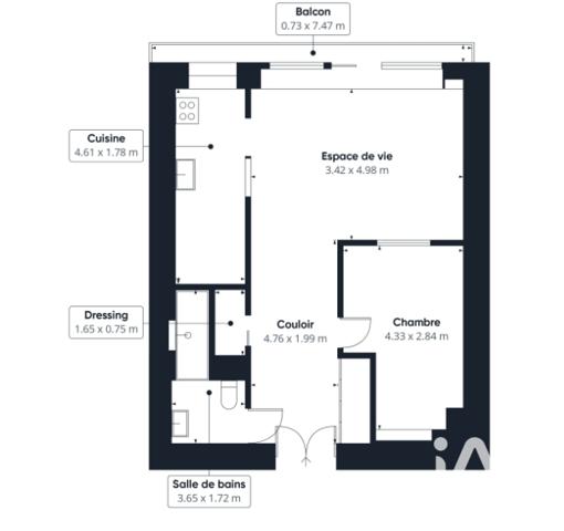 Appartement à vendre 2 pièces 55,3 m² Boulogne-Billancourt