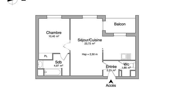 Location Appartement meublé 2 pièces 43.16 m² - Oloron-sainte-marie 64400
