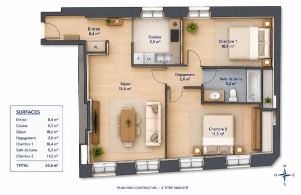Appartement 2 chambres hyper-centre de La Rochelle