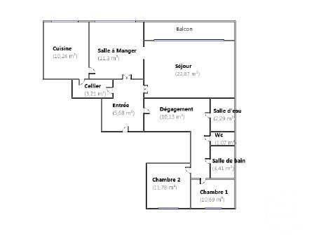 Appartement F4 à vendre  4 pièces - 92,67 m2 PARIS - 75015