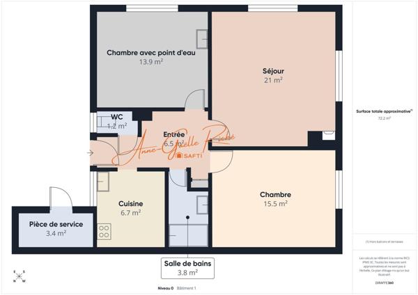 Maison de plain-pied 3 pièces, proche gare