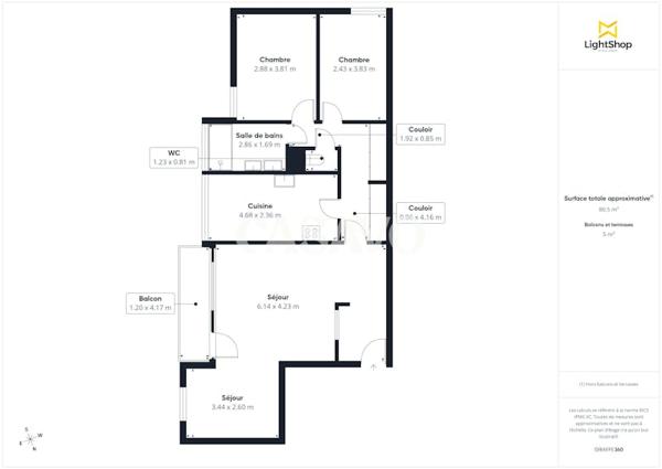 Vente Appartement 4 pièces de 81m² - 69140 Rillieux-la-Pape