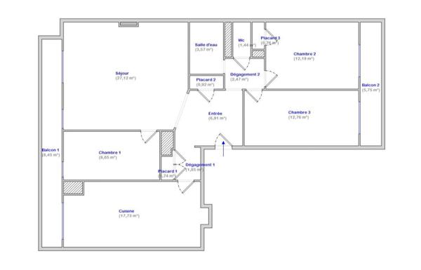 Marseille (13013) APPARTEMENT FAMILIAL AVEC BALCONS ET PARKING