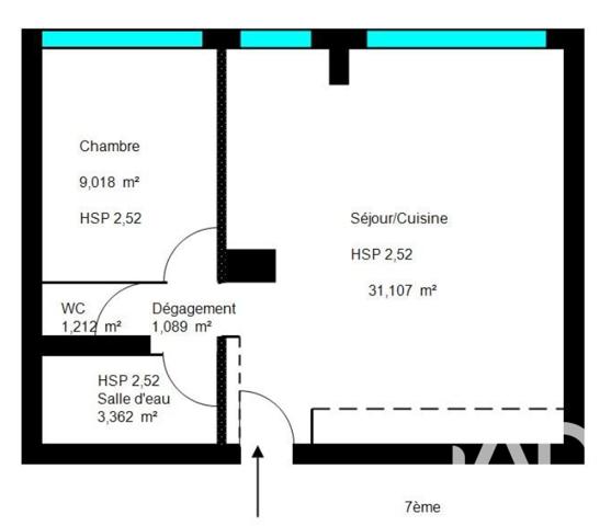 Appartement à vendre 2 pièces 46 m² Paris 18