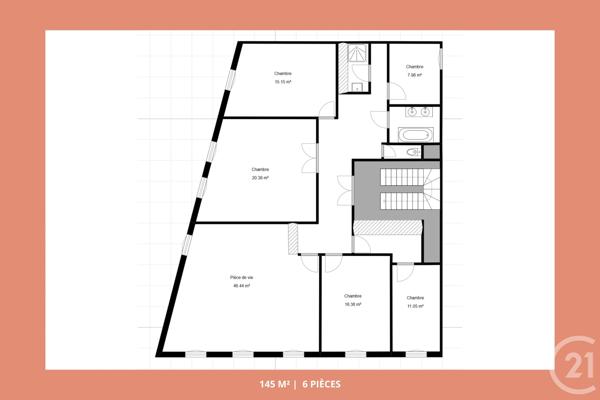Appartement F5 à vendre  5 pièces - 145 m 2   MARSEILLE  - 13005