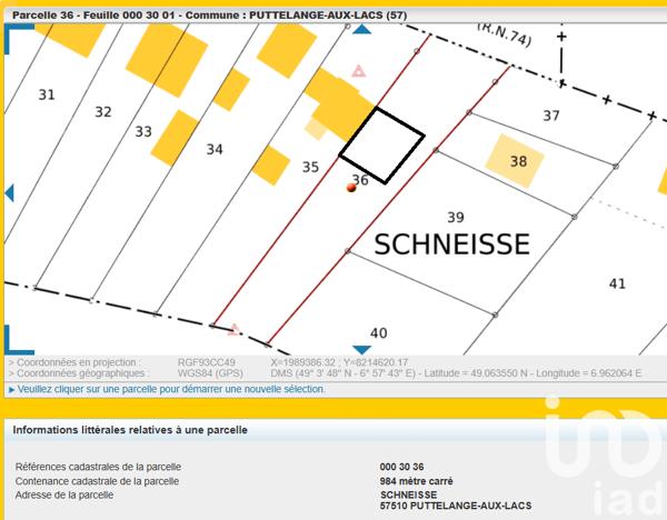 Terrain à vendre 984 m² Puttelange-aux-Lacs