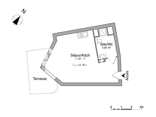 Location Studio 31.2 m² - 149 CHEMIN DE LA COMMANDERIE Marseille 13015