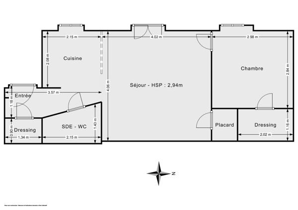 Appartement 2 pièces de 39 m² - Jardin privé sans vis à vis de 38m²- Rue de l'Ourcq, Paris 19ème