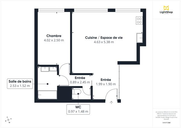 Coup de cœur ! 2 pièces de 48 m² - Vue dégagée et calme, Rue Damrémont, Paris