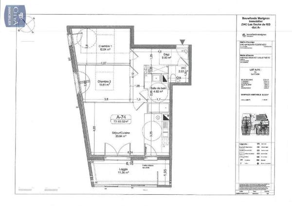 Appartement à louer 3 pièces 63.52m²