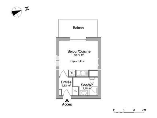 Location Studio 19.5 m² - 42 BOULEVARD DU PRE PLANTIN Nevers 58000