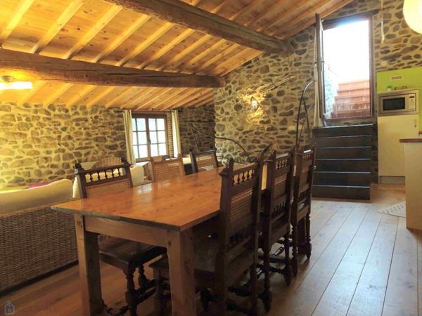 Ancienne grange en pierres rénovée esprit loft contemporain avec terrasse et cour