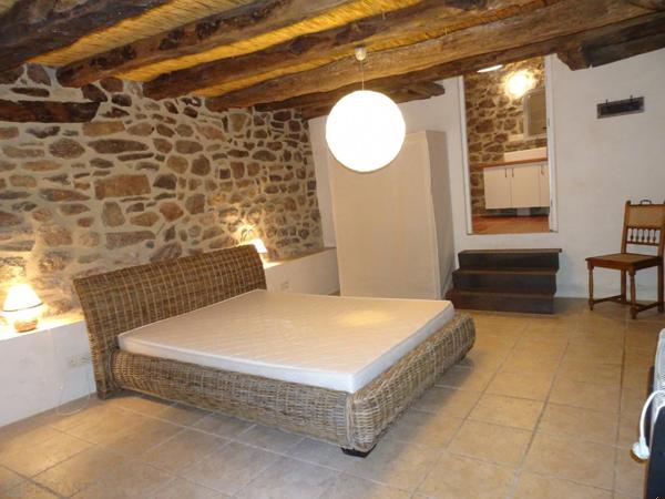 Ancienne grange en pierres rénovée esprit loft contemporain avec terrasse et cour